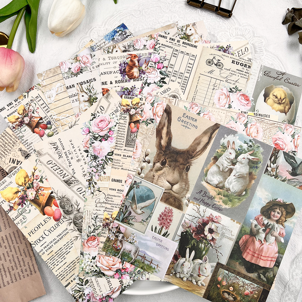Easter Rabbit Series Material Craft Paper Packs Scrapbooking Happy Planner DIY Card Decoration Photo Albums