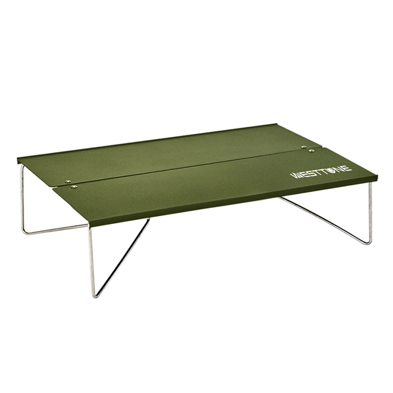 WESTTUNE Compacte mini-kampeertafel Draagbare ultralichte opvouwbare tenttafel Aluminium opvouwbare buitentafel voor wandelen: green