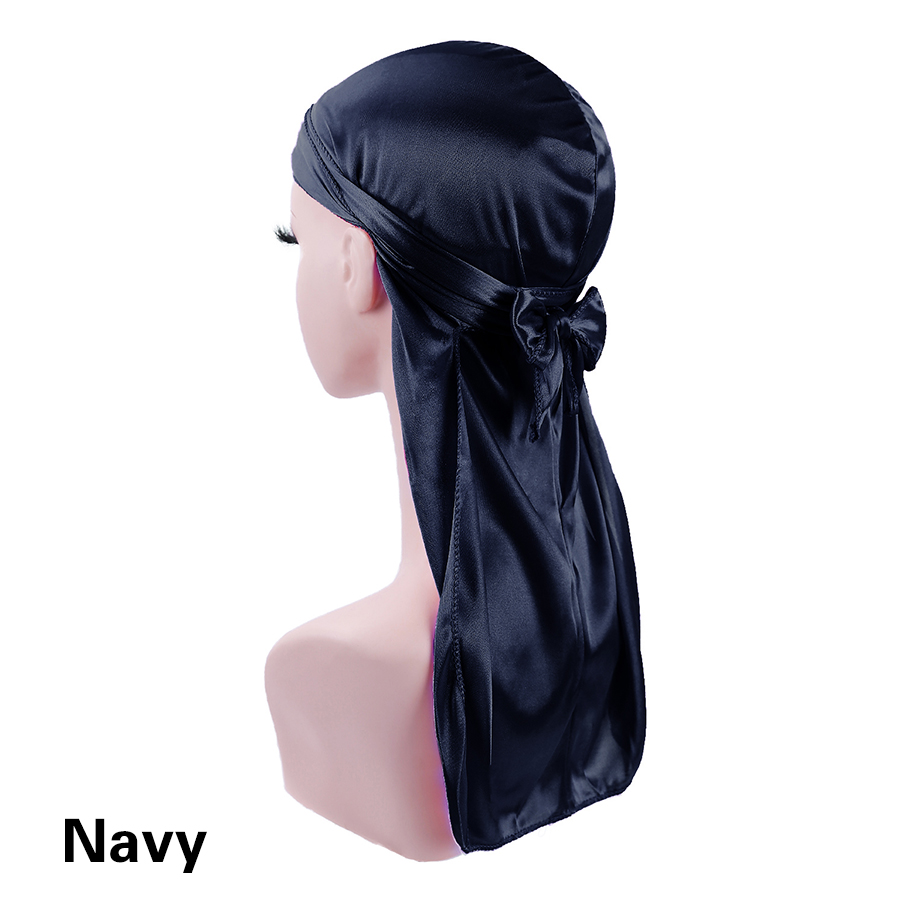 long Silk Durag Turban Hat Wigs Pirate Hat Long Tail Straps Bandanas Pirate Hat Stain Durags Headwear Headband Hair Accessories: Chocolate