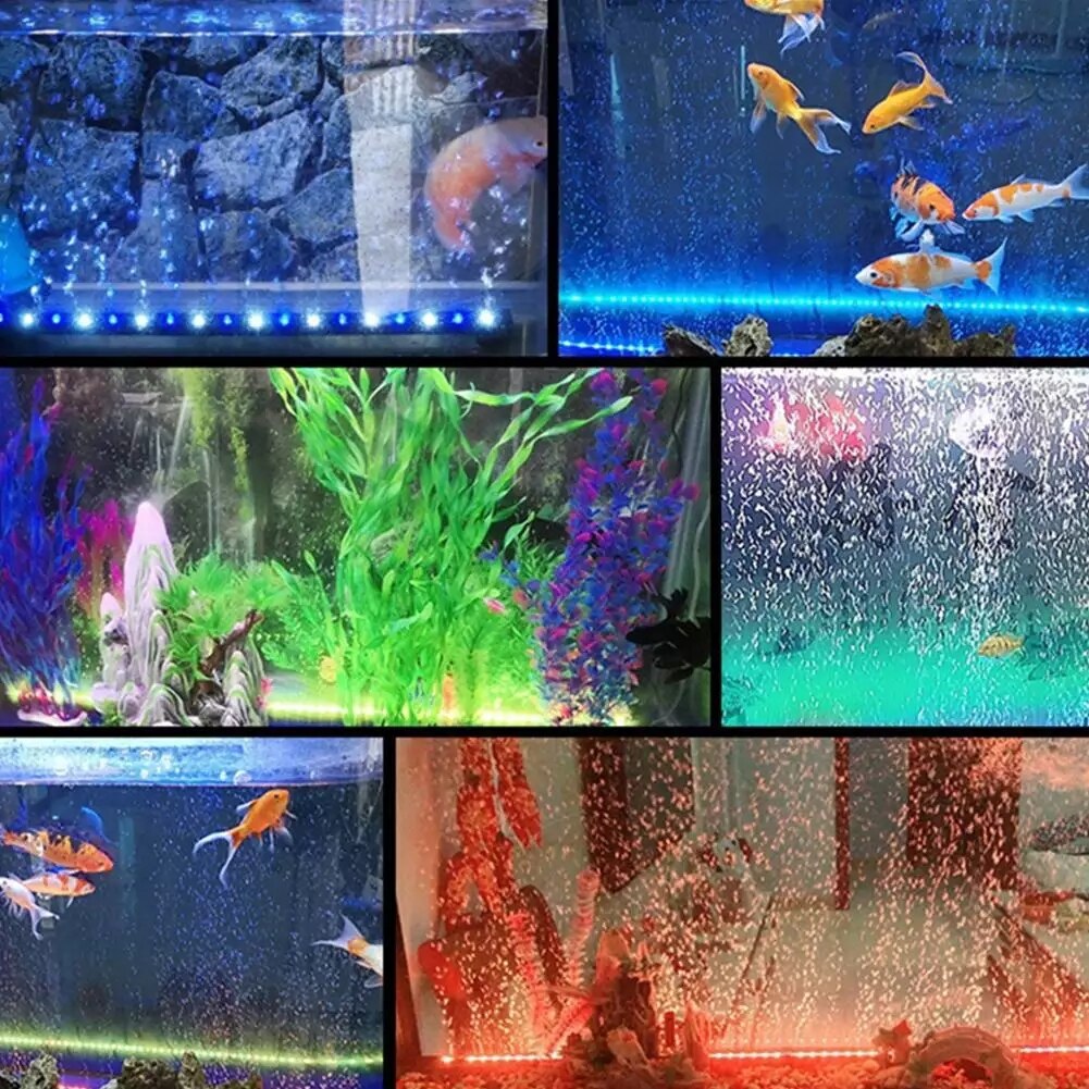 Led 7 Kleuren Veranderen Aquarium Licht Kom Dompelpompen Licht Luchtbel Lamp Aquarium Met Lamp Kleur Usb Licht #