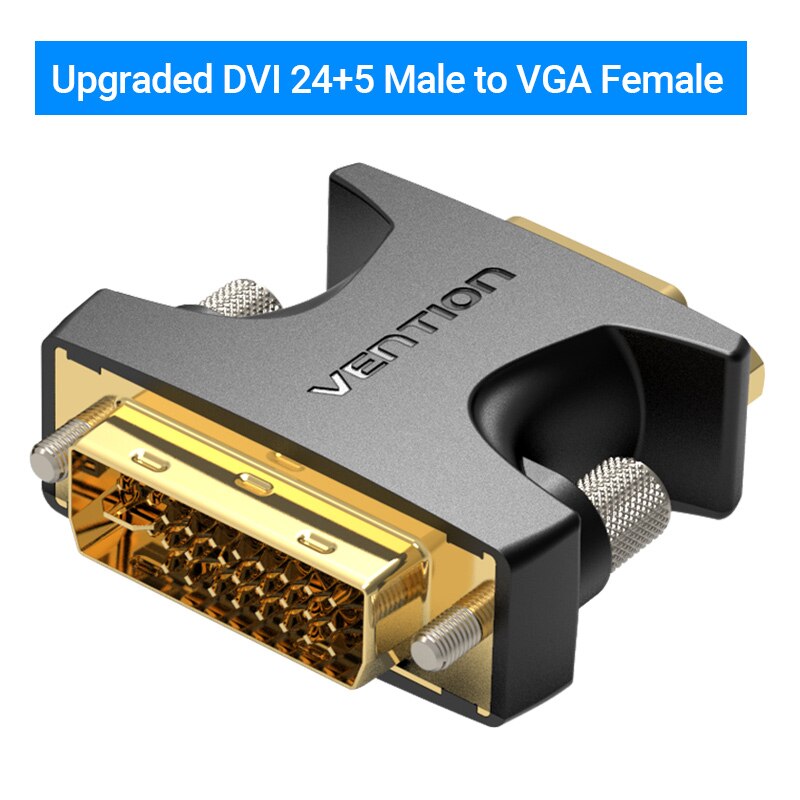 Adaptateur DVI VGA bidirectionnel adaptateur VGA vers DVI DVI-I 24 + 5 femelle vers VGA câble mâle pour projecteur HDTV DVI vers VGA: ECFB0
