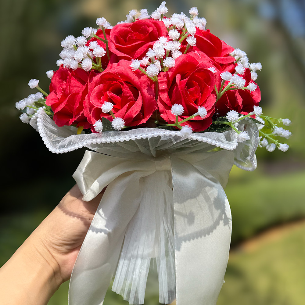 Babysbreath-Rosensträuße für sterben Braut, künstlicher Blumenstrauß für Hochzeiten Ich bin Freien, Valentinstag, Verlobungsfeiern: verrotten