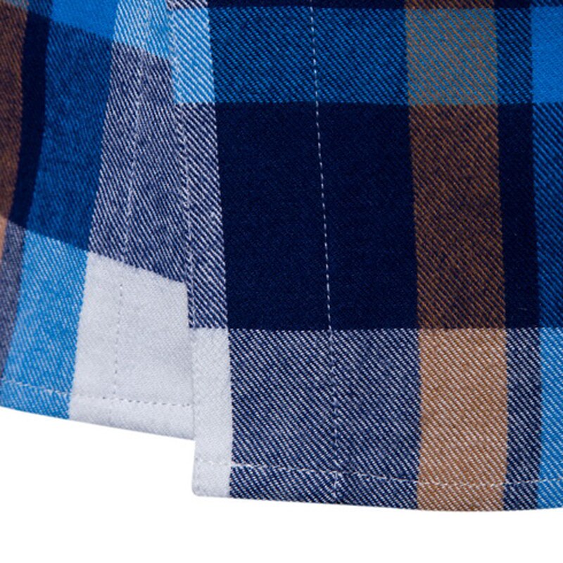 spring style men boutique long sleeve shirt business casual plaid cotton shirt men's leisure slim shirt size M-3XL