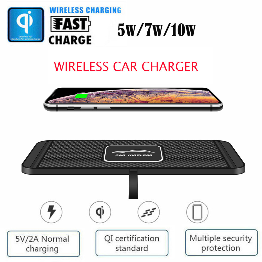 Ouhaobin Draadloze Autolader Siliconen Pad Met Gps Houder Qi Standaard Draadloze Oplader Voor Samsung Galaxy Note8 Voor Iphone X
