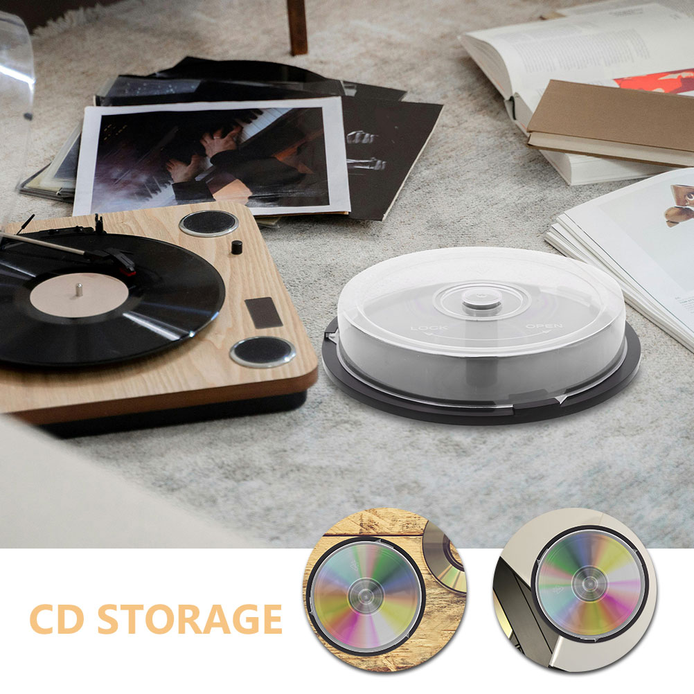 2 Pcs CD Empty Bucket Organizer Target Plastic Storage Holder Dvd Weight Container Cake Box