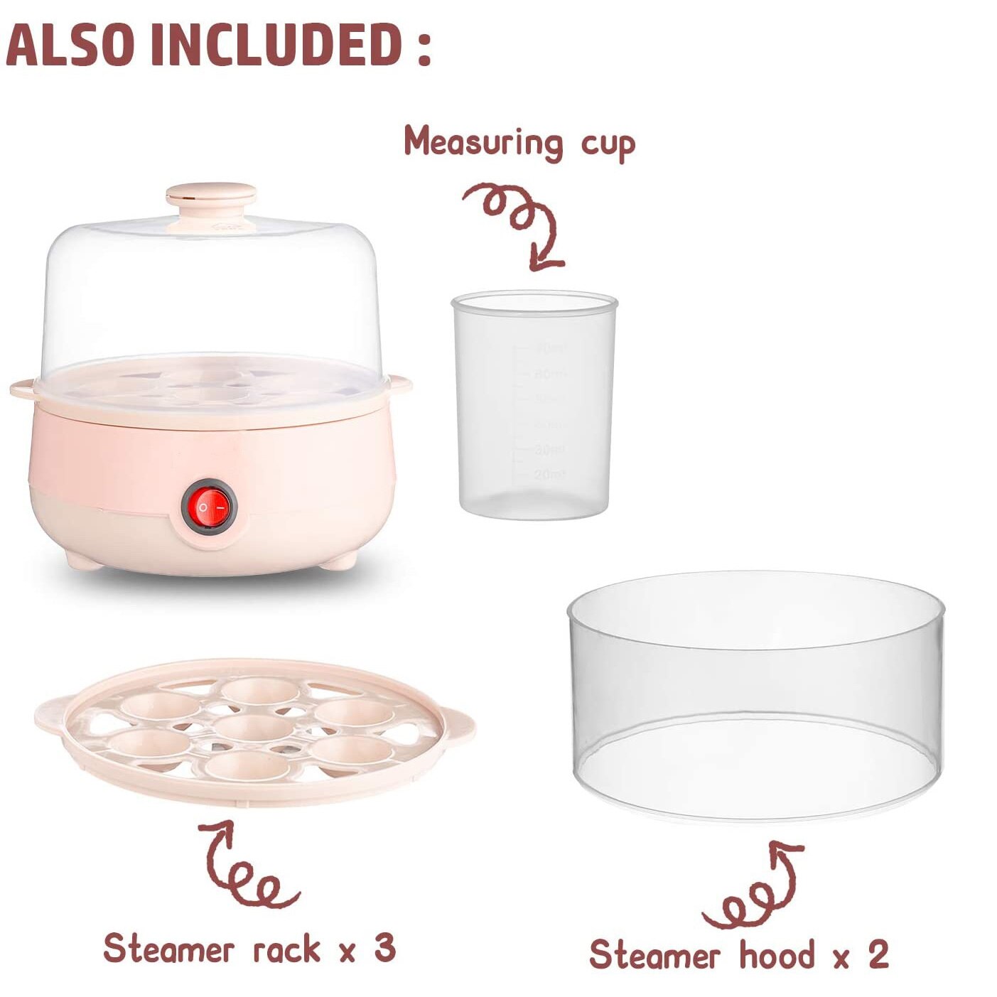 Mini Electric Pan Boilers 3-Layer Boiled Egg Cooker Multifunctional Heat 21 Eggs Bun Food Boiler Steamer 220V Auto Shut