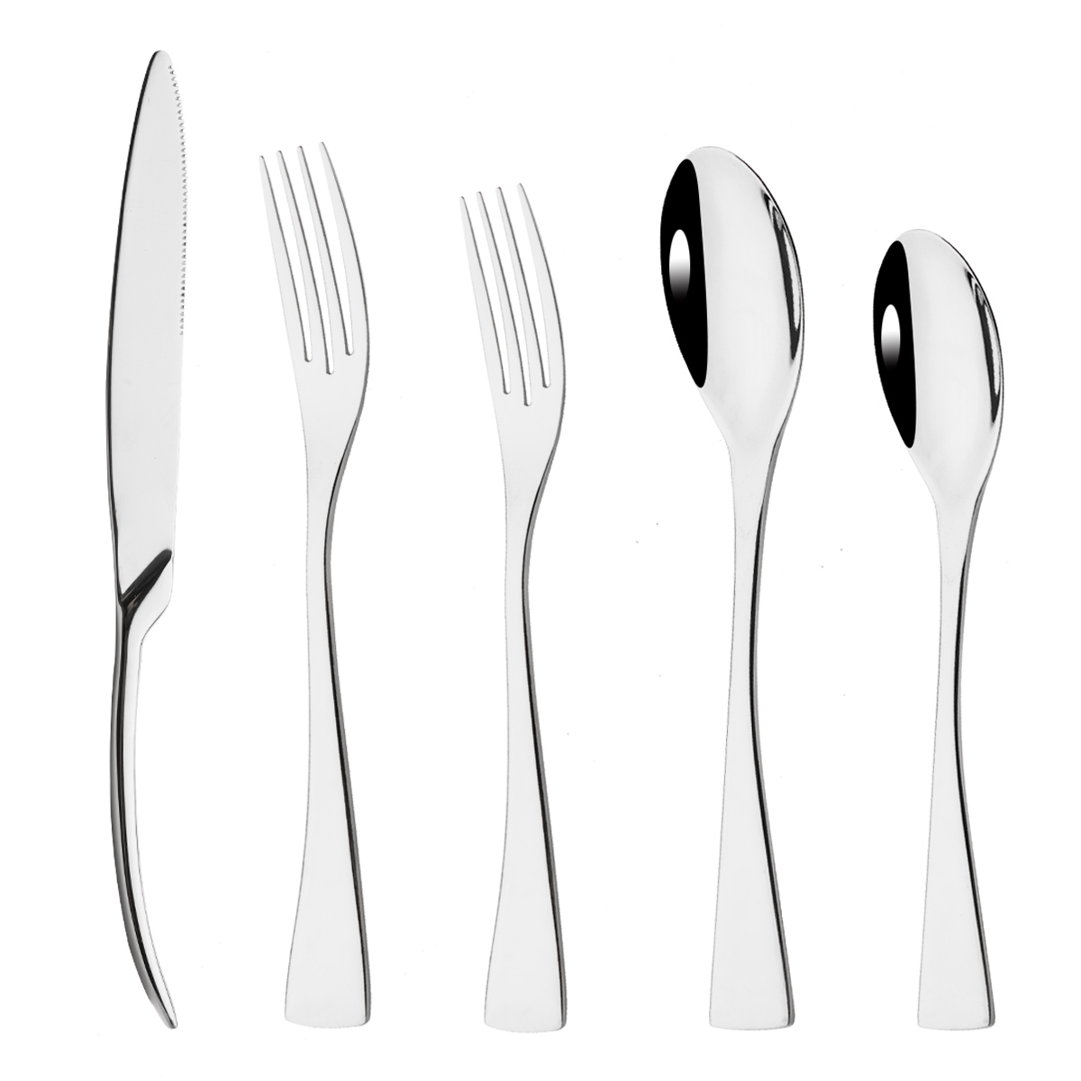 1/2/4Set 18/10 Stainless Steel Flatware Set Silver Dinnerware Dinner Knife Fork Dessert Spoon Cutlery Food Tableware