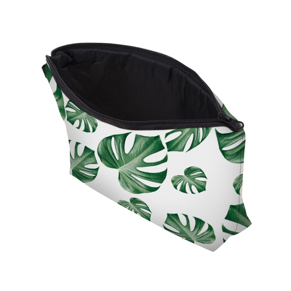 GABWE Style Tropical palmier vert feuilles imprimé frais sac de maquillage cosmétique pour les femmes Kosmetyczka Neceser Maquillaje