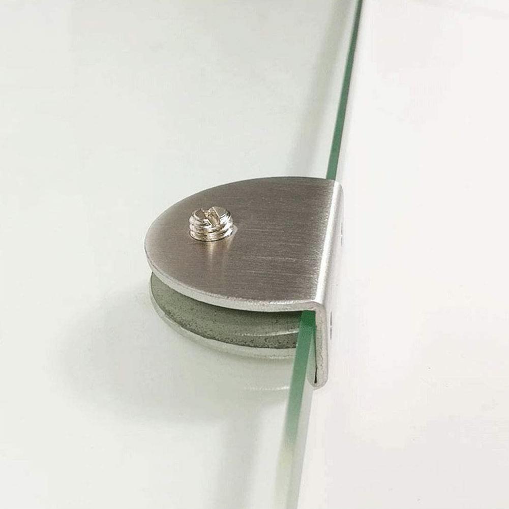 Glass Shelf Clamp Bracket Flat Round Holder Clamps Bracket Shelves Support Corner Bracket Clips For Window Balustrade Handr W1X4