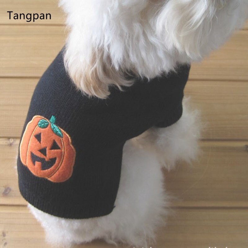 Tangpan Quente Mistura De Lã de Gola Alta Clássico Halloween Pumpkin Imprimir Camisola Cão de Estimação do Filhote de Cachorro Vestuário