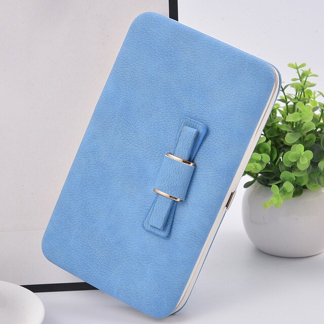 Catei Karrui Korean version of the women's wallet long mobile phone bag bow lunch box female bag tide: 001-3Light blue