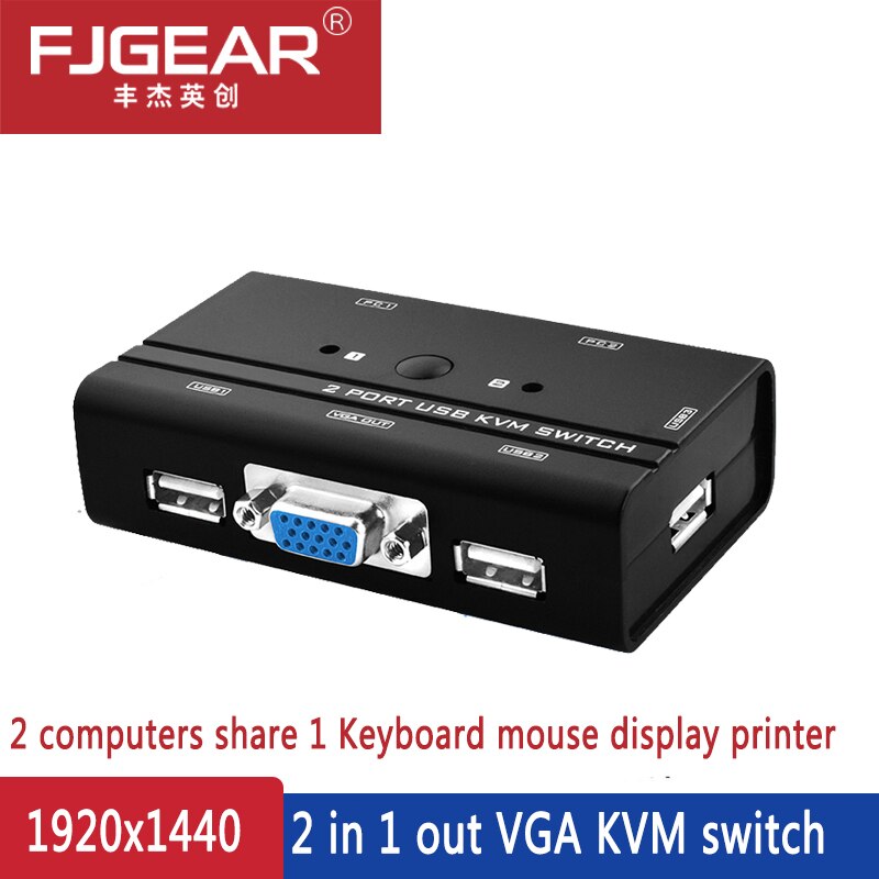 kvm switcher 2 port usb vga kvm switcher 1 set of keyboard mouse display control 2 computers support resolution 1920x1440