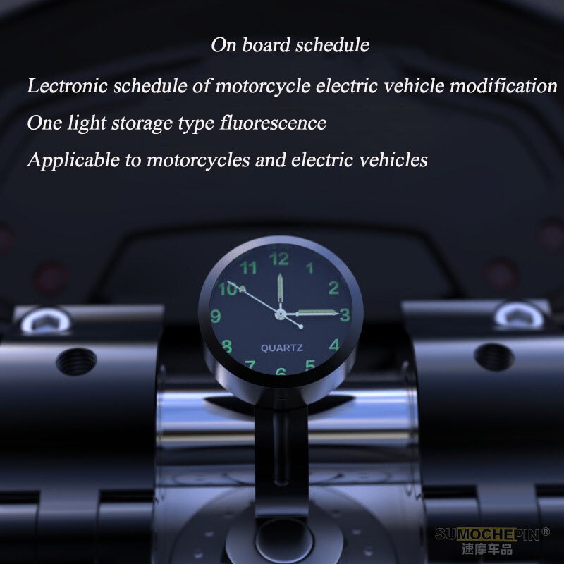 Reloj Universal para manillar de motocicleta, montaje de barra de agarre de mano, Dial, resistente al agua, para Scooter, bicicleta, ATV, 7/8&quot;