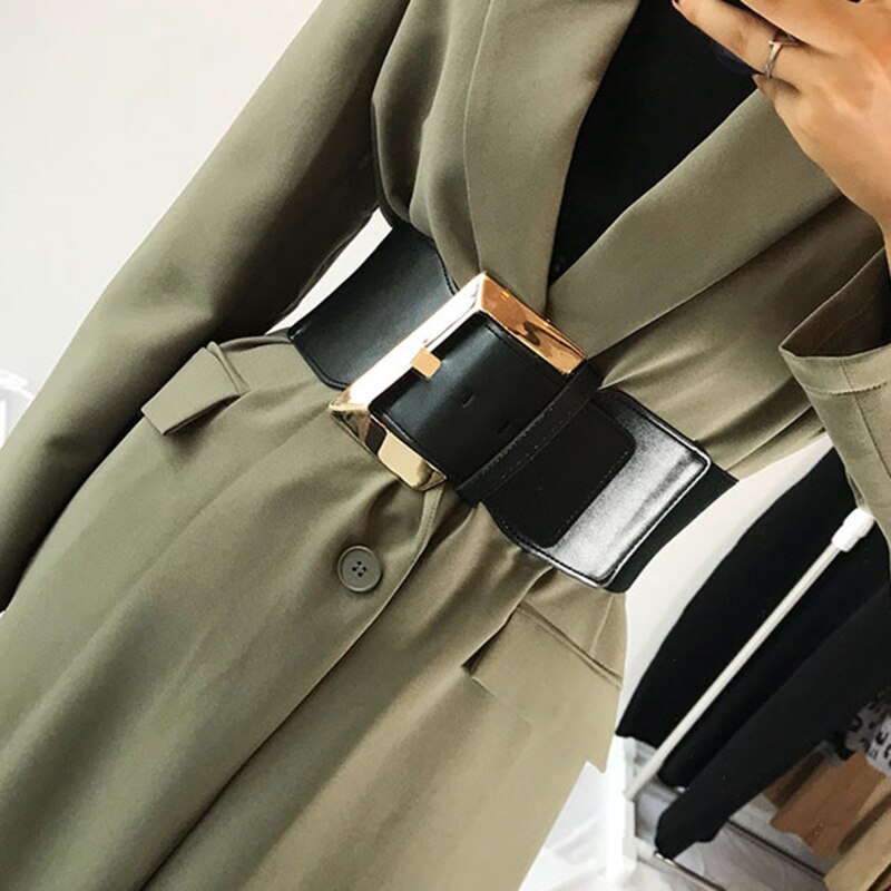 Cinturón de talla grande para mujer, corsé de , faja elástica negra, cinturón de vestido grande elástico ancho