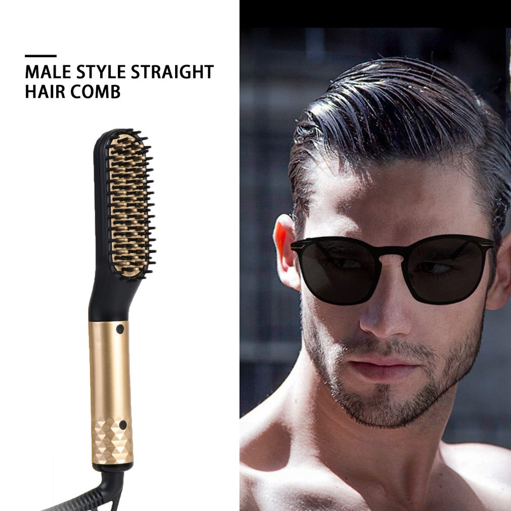 Men'S Multi-Function Straight Hair Comb Beard Style Combing Type Hair Comb Ceramic Hair Straightener