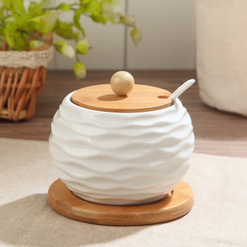 Duża 500 g solniczka ceramiczna pojemnik na przyprawy kreatywne pudełko robić przypraw wieloczęściowy zestaw podstawy słoiki robić przechowywania przybory kuchenne: B