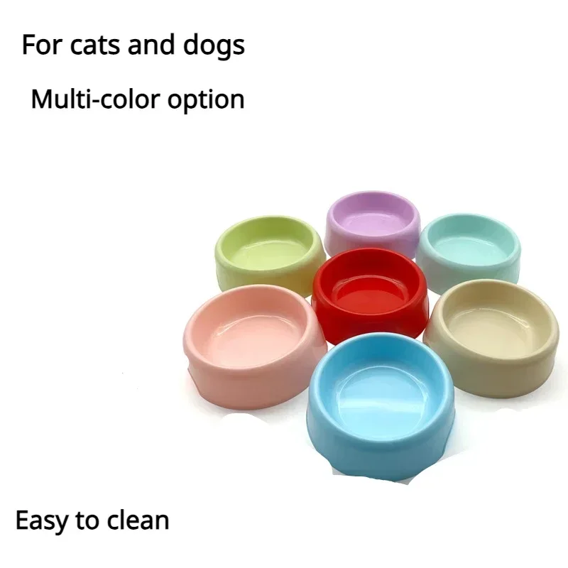 Filles en plastique solide pour animaux de compagnie, bol pour chien, bol pour chat, fournitures pour animaux de compagnie, rond, simple, épaissi, respectueux de l'environnement, accessoires pour chien