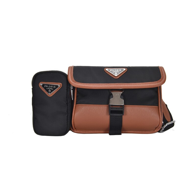 Bandolera multiusos para mujer, bolso de pecho, estilo de Hong Kong, de tela de nailon, riñonera Retro oscura, novedad de: Horizontal Brown