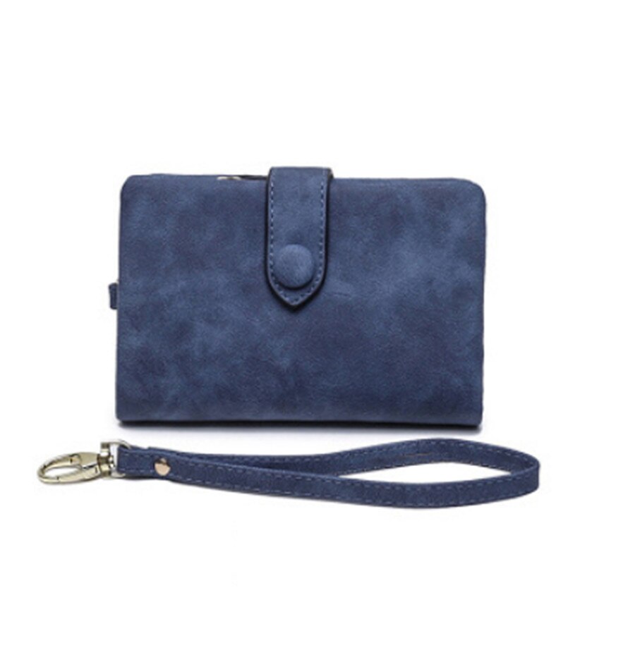 Damen Snap Befestigungen Zipper Kurze Kupplung Brieftasche Kleine Frauen Brieftasche Kurze Brieftasche Retro Matte Leder Damen Brieftasche: MULTI