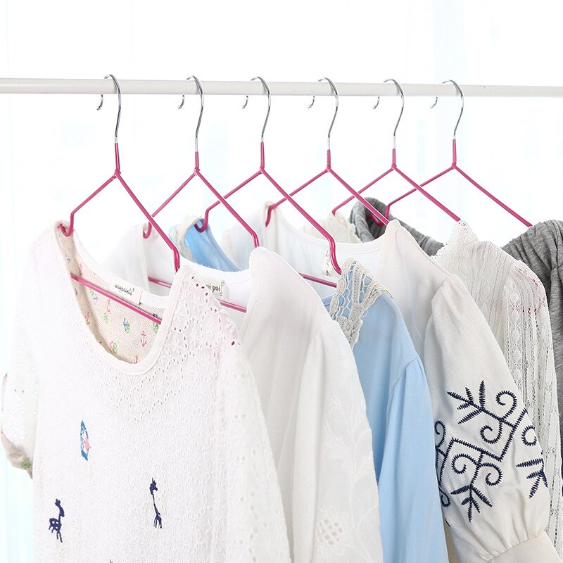Neues PVC Beschichtet KleiderbüGel Rutschfeste Metall Shirt Hosen Haken KleiderbüGel KleiderbüGel 10 teile/los