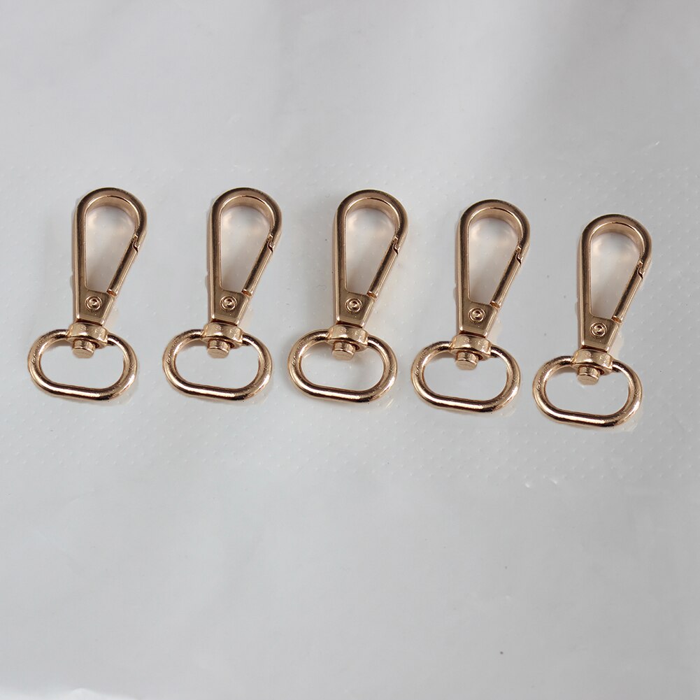 5 sztuk metalowy krętlik wyzwalania karabińczyk karabińczyk breloczek do kluczy smycz DIY Craft plecak akcesoria do toreb: gold-L