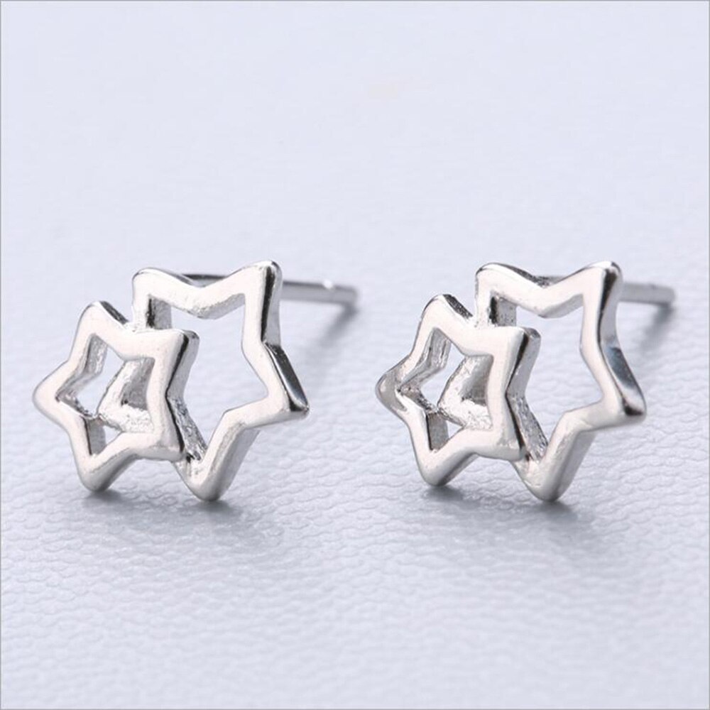 XIYANIKE Vendita Calda Animale Sveglio Orecchini Con Perno 925 Sterling Silver Ear Ago Semplice di Modo di Geometria Orecchini Per Le Donne Regalo 37-54: 49