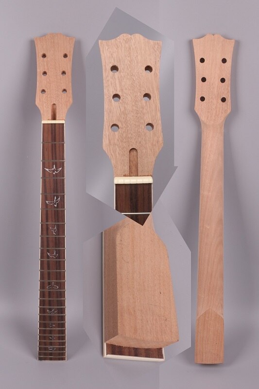 Mástil de guitarra eléctrica de caoba y palisandro, diapasón 22 trastes, 24,75 pulgadas, # XLP3: 06 neck