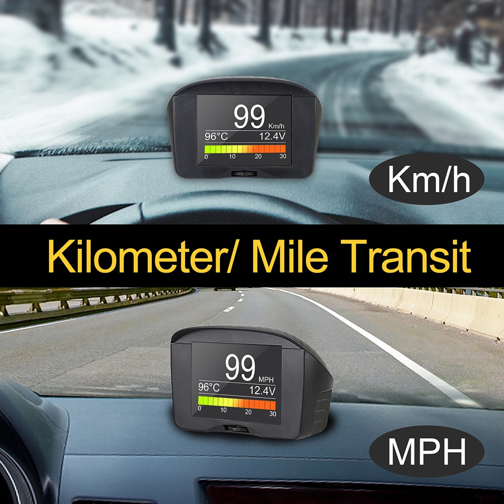 AUTOOL X50Plus Multi-Function OBD Car Head-up Indicator Digital Obd 2 HUD Meter Auto Alarm Water Temperature Gauge Speed