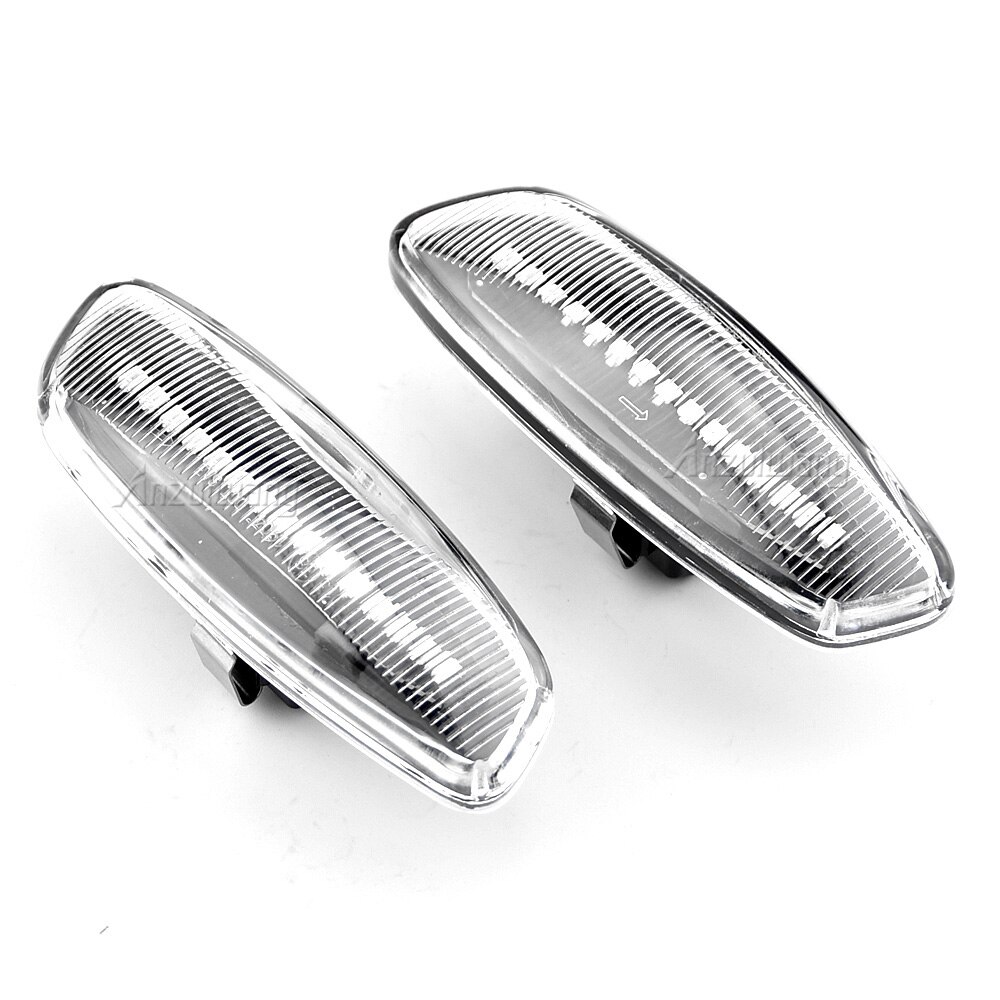 2Pcs Dynamic LED Side Marker Lights Turn Signal Light Blinker For Citroen C3 C4 C5 DS3 DS4 For Peugeot 207 308 3008 5008 RCZ: Crystal white