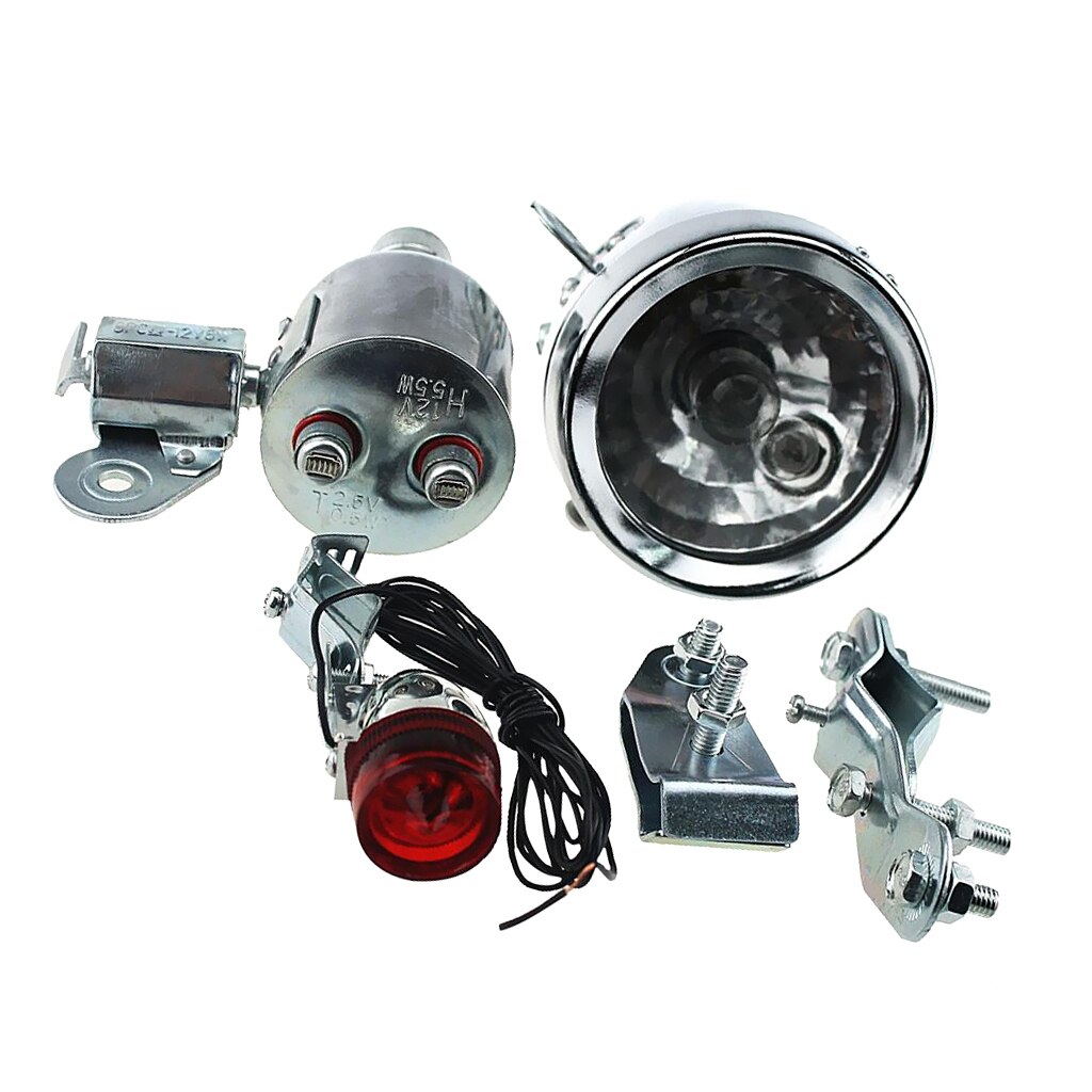 Generador de fricción Universal para bicicleta, Kit de luces delanteras y traseras, Dinamo, 12V, 6W