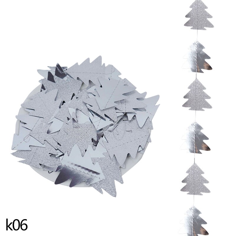 4m Spiegel Papier Weihnachten Girlande Weihnachten Baum bilden Ammer Banner Für Neue Jahr Weihnachten Party Hängen Dekor Hause ornamente: K06
