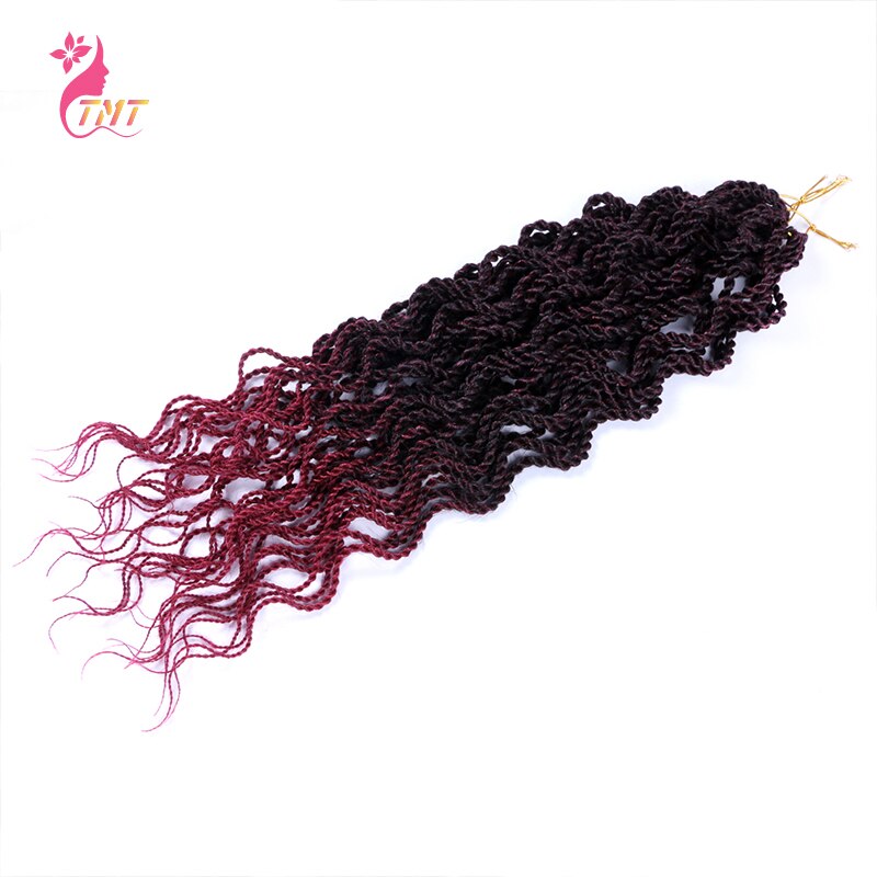 Crochet Hair Senegalese Braids Twist 18'' Ombre Synthetic Wavy Curly Senegalese Twist Braiding Hair Extensions 15strands/pack