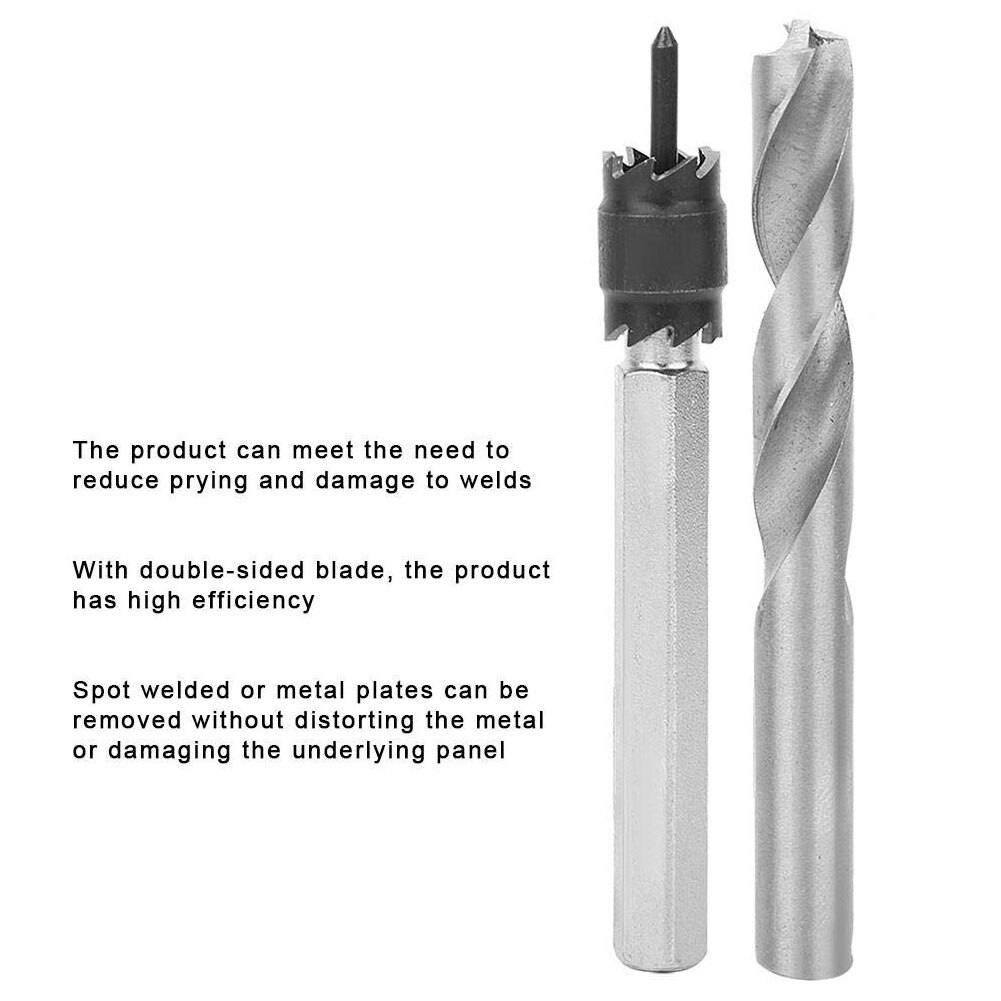 Spot Weld Drill Bits Remover Metal Sheet Hole Punch Set Stainless Metal Industrial Welding Drilling Tool Fittings 9PCS