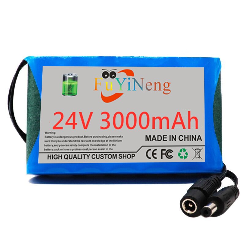 24V battery pack 6s1p 3000mAh 18650 Rechargeable Lithium Ion battery pack capacity DC 25.2V 3000mAh CCTV Cam Monitor