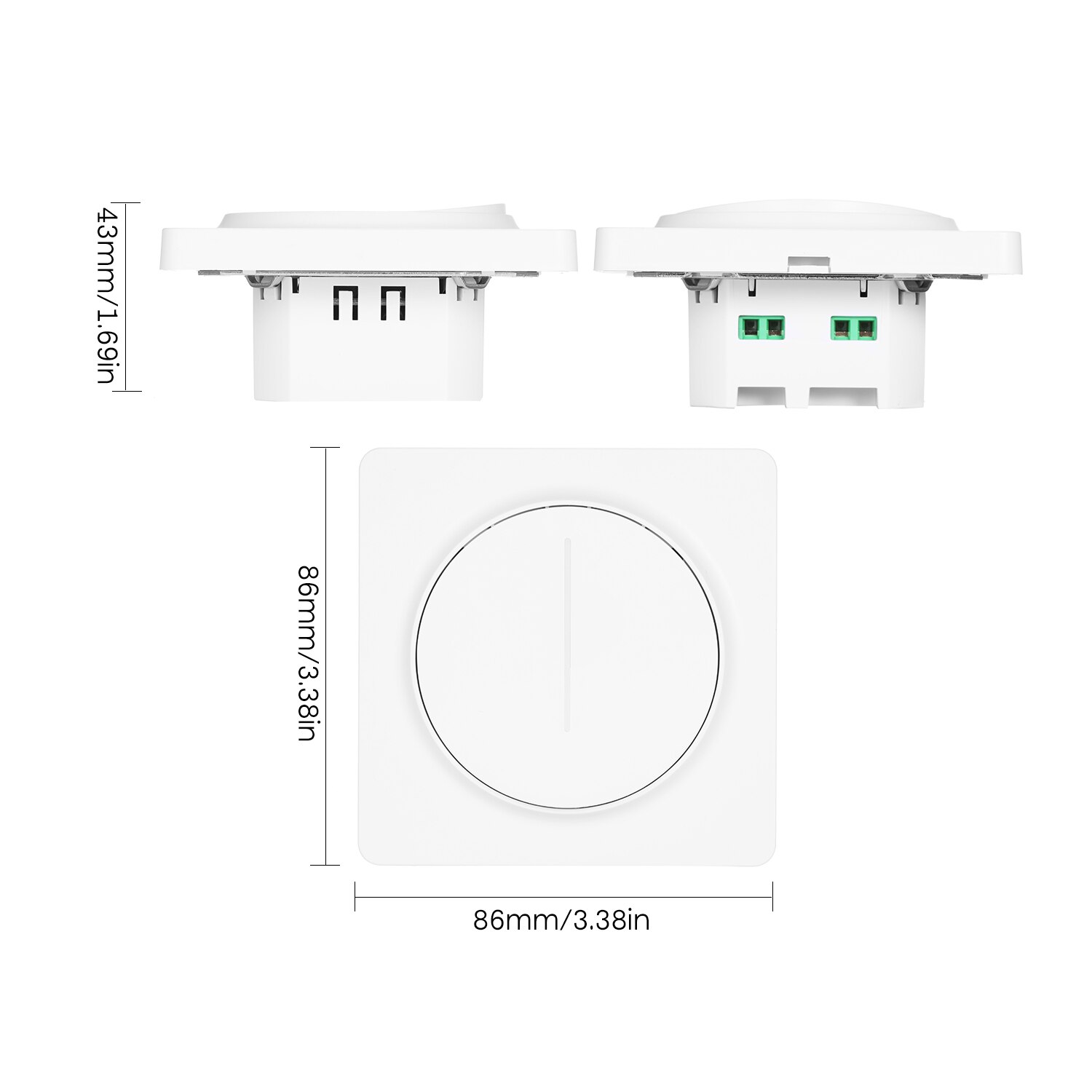 WiFi Light Switch Compatible with Alexa Google Home Remote Control Single-Pole Neutral Wire Tuya Stepless Control Dimmer Switch