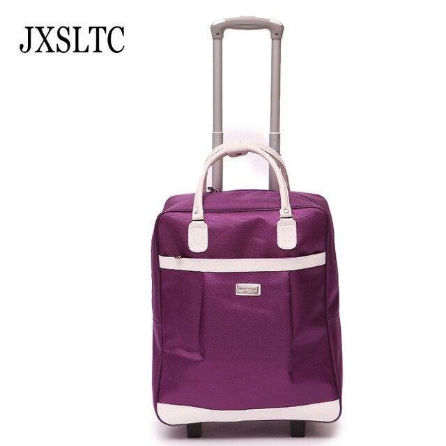 Luggage Metal Trolley Travel Bags Suitcase on wheels valise bagages roulettes Hand Trolley Unisex Bag Sac Board Chassis Package: Purple 