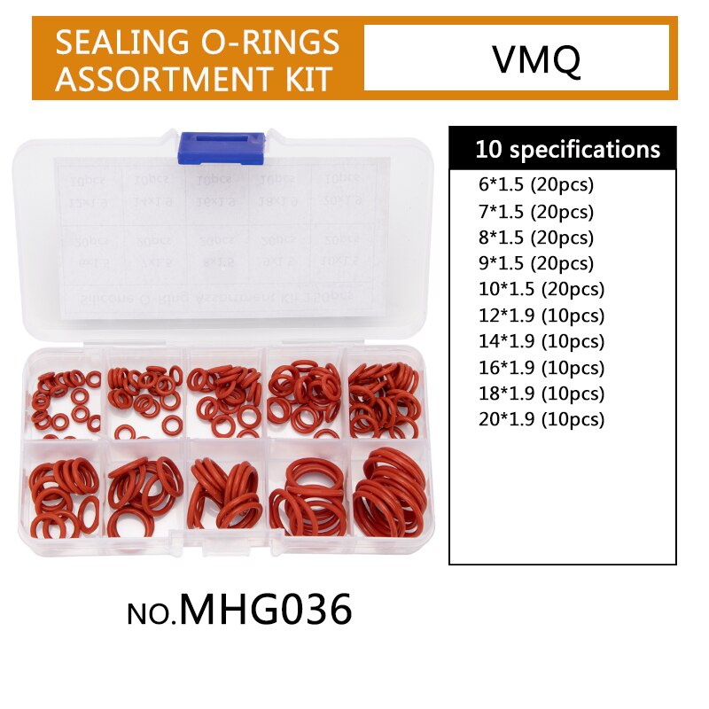 DIY PCP Silikon Gummi Abdichtung O Ringe Dichtung Ersatz Buchse O-ringe CS 1,5mm 1,9mm OD 6mm-20mm 10 Größen 150 Teile/satz HG036