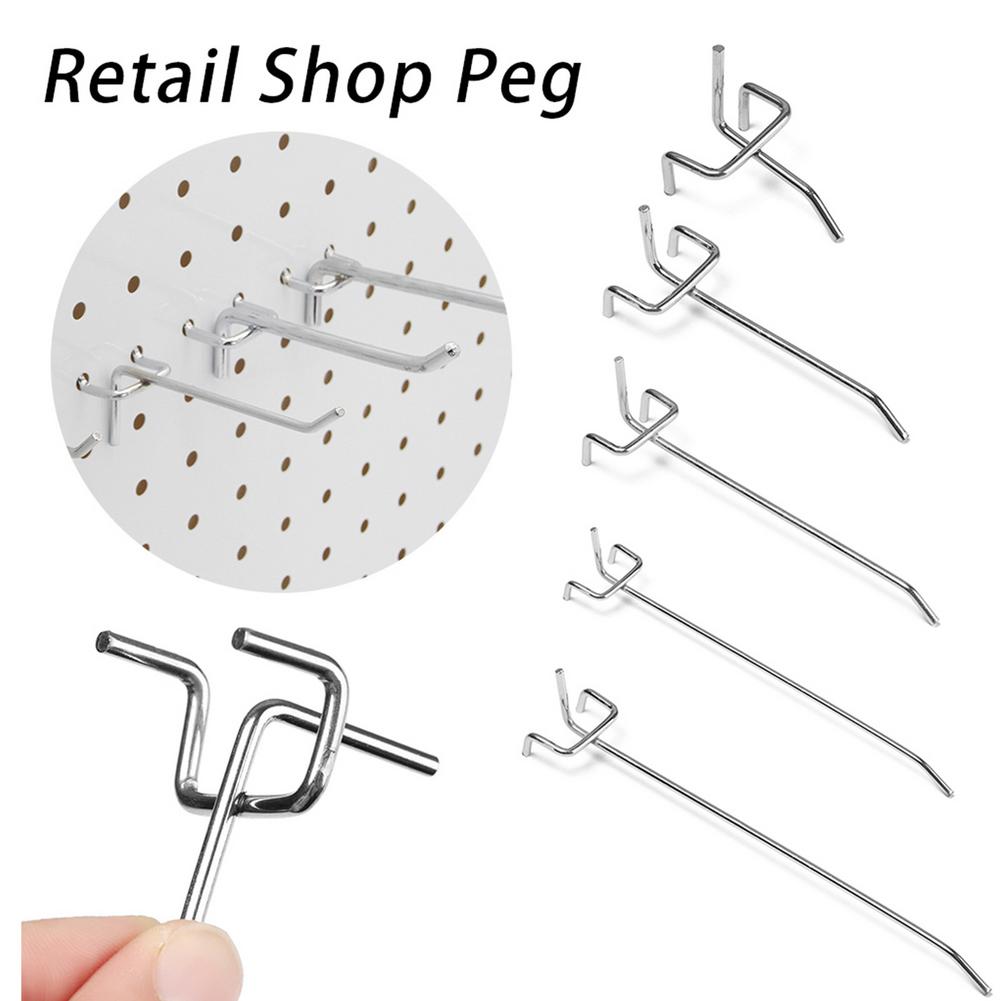 50pcs Pegboard Hooks Universal Fit Assortment Stainless Steel Pegboard Accessories Peg Hooks With Metal Hooks Set Peg Lock