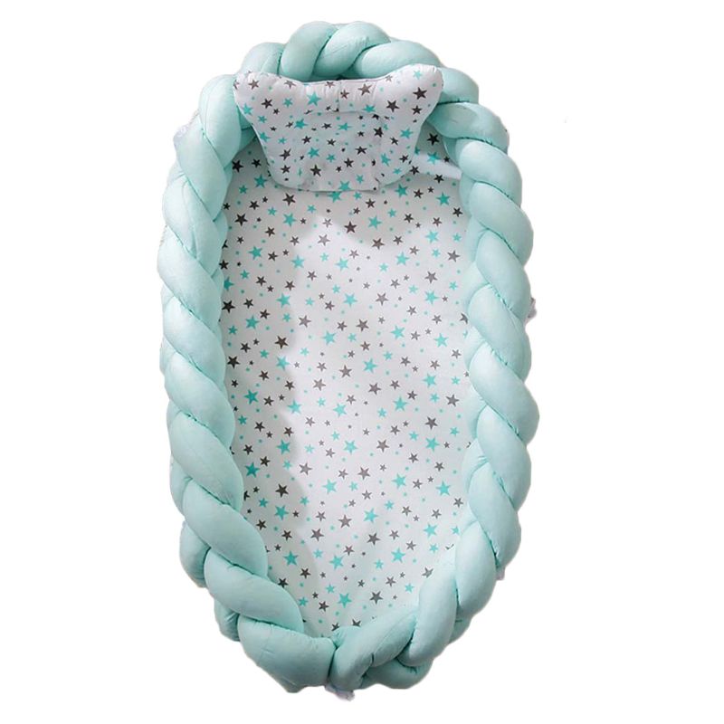 Portable Baby Knit Crib Newborn Sleeping Nest Soft Breathable Cotton Lounger for all cribs, cradles and cots: 5