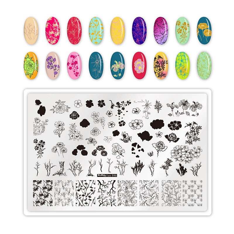 ANGNYA Square Dandelion Nail Stamping Plates Animal Patterns Stainless Steel Nail Art Stencil Tools Stamp Plate 9.5*14.5: ZJOYPLUS 46