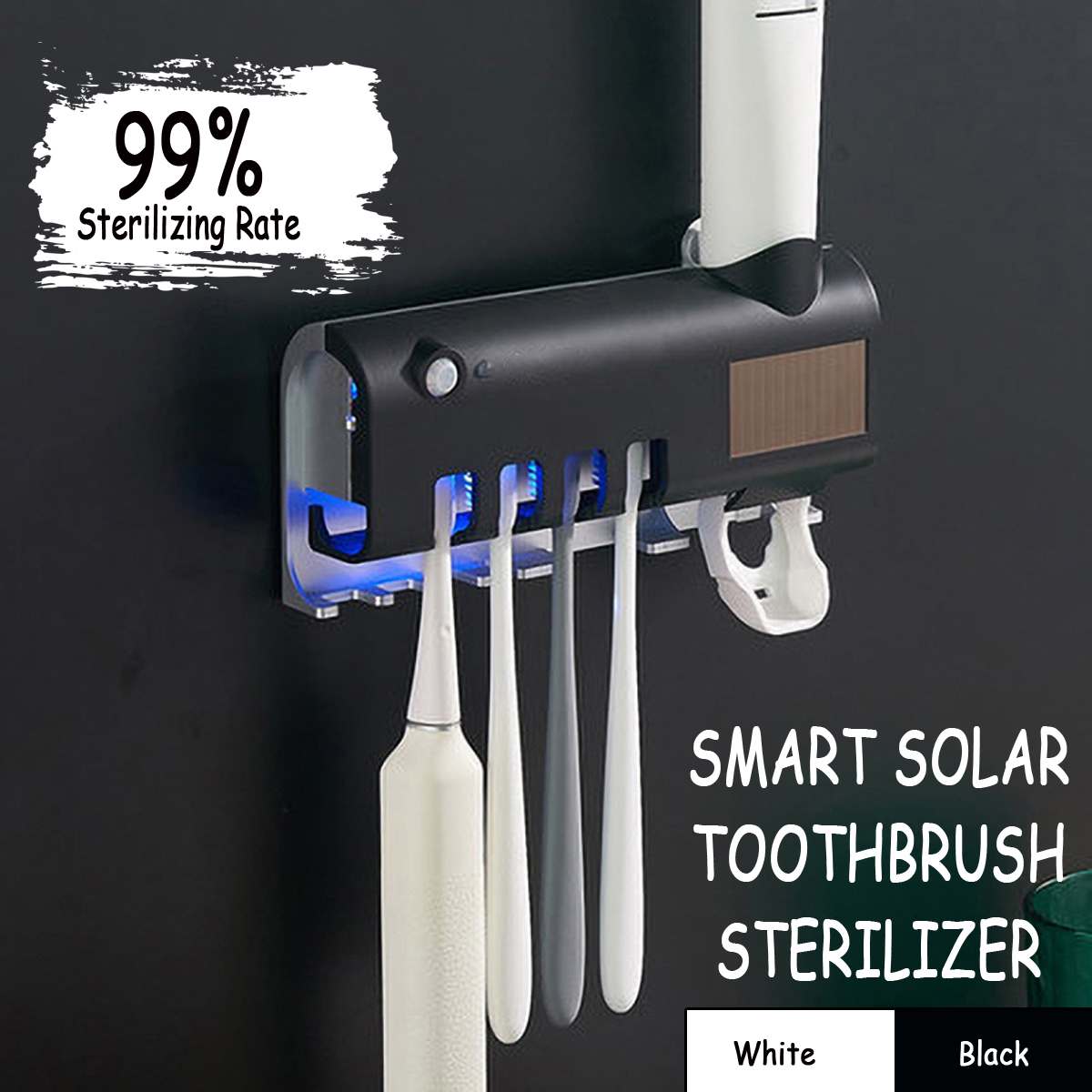 UV Light Ultraviolet Toothbrush Sterilizer 3 in 1 Toothbrush Holder Automatic Toothpaste Squeezers Dispenser Home Bathroom Set