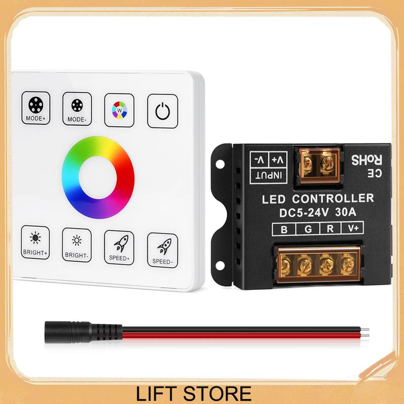 BTLIFE-RF Touch Panel RGB LED Controller Kit, RGB LED Strip Lights Controller With RF Wireless Remote, For 5V 12V 24V 4-PIN