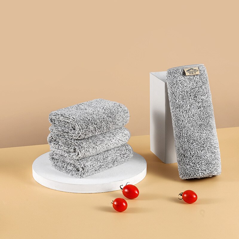 Paño de limpieza de fibra de carbón de bambú, trapos, absorción de agua, aceite antiadherente, toalla de cocina, herramientas de limpieza del hogar