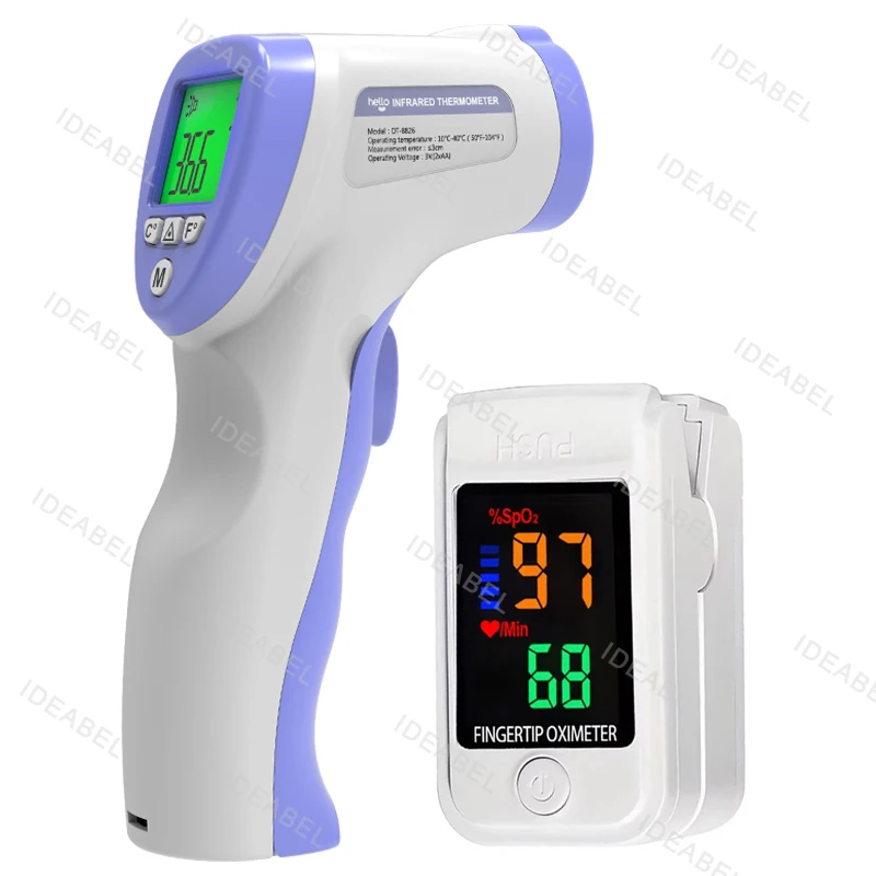Termômetro médico para febre ir, termômetro digital para ouvido, criança, adulto, sem contato, temperatura corporal ou mini oxímetro, ferramenta de oxigênio no sangue: 2