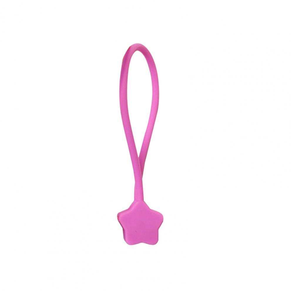 Cable Organizer Magnetic Star Shape Silicone Charging Cable Winder for Cord: Rose Red