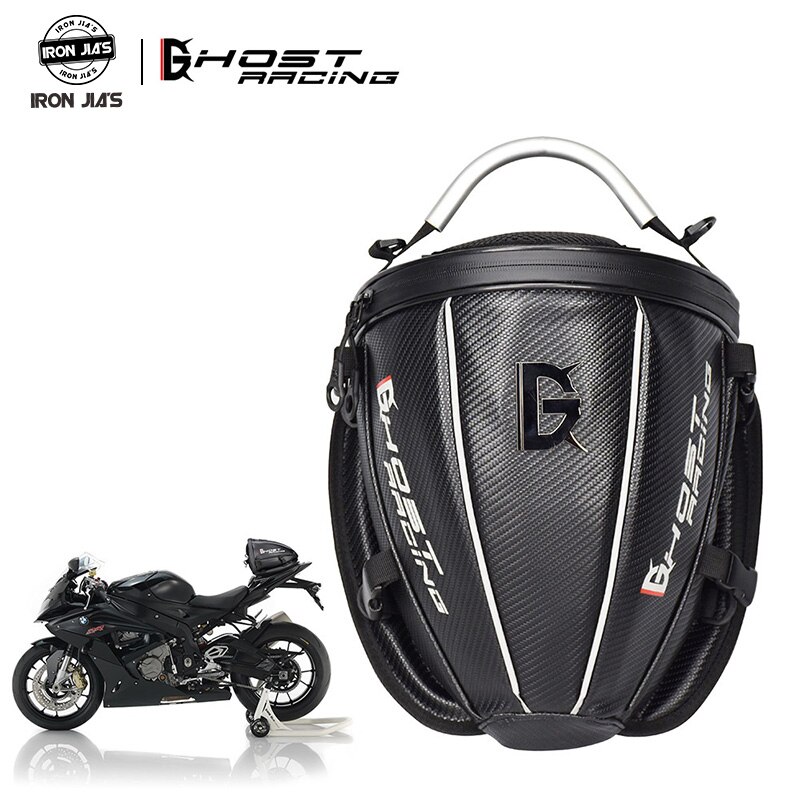 GHOST RACING-bolsa para tanque de combustible de alta capacidad para motocicleta, mochila trasera, duradera, multifuncional