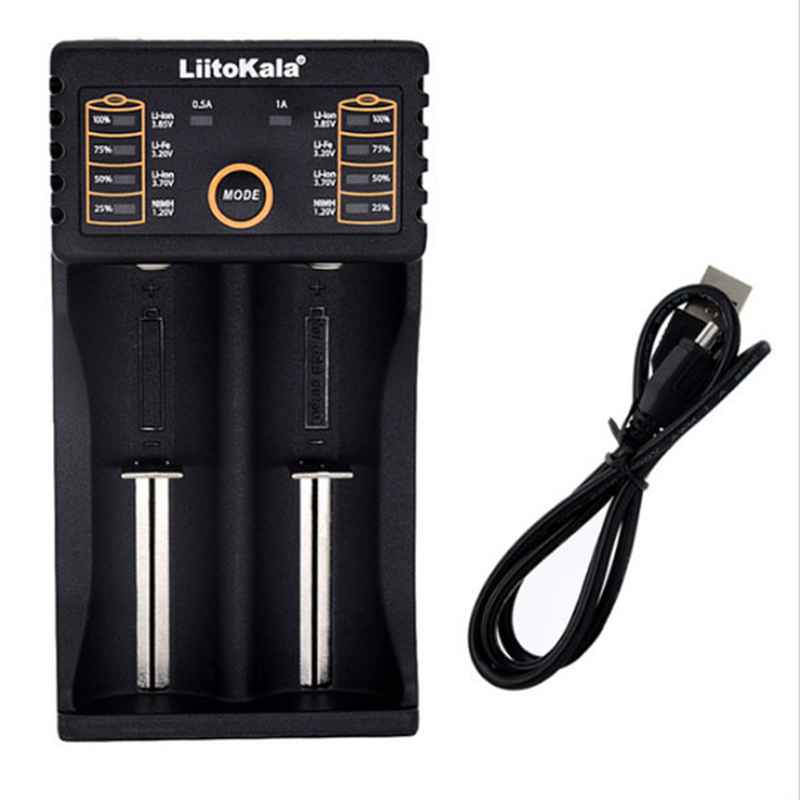 Liitokala lii-202 USB Opladen 5V 2A 18650/26650/16340/14500/17355/18490 Micro USB batterij Slimme Lader lithium NiMH batterij