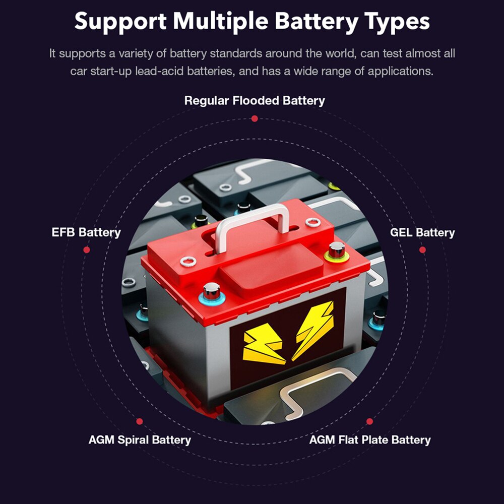 6V/12V Car Battery Tester BM560 Charging Loading Test 100-2000CCA 2AH-220AH Automotive Battery Analyzer