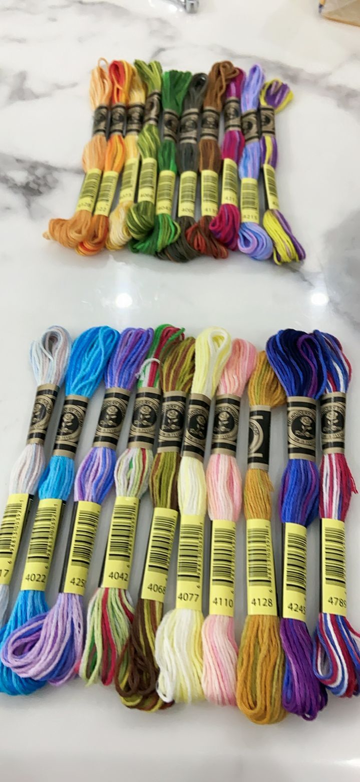 Variegated Cotton Embroidery Floss 6 strands 8 meters /pcs Color Variation Cross stitch Thread 41 DMC Colors in 4 Sets