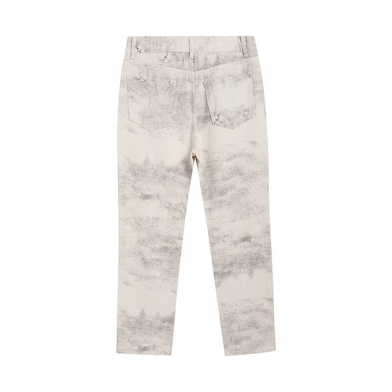 Pantalones vaqueros desgastados con agujeros rasgados para hombre, Jeans rectos de estilo Hip Hop, ropa de calle lavada con bolsillos informales